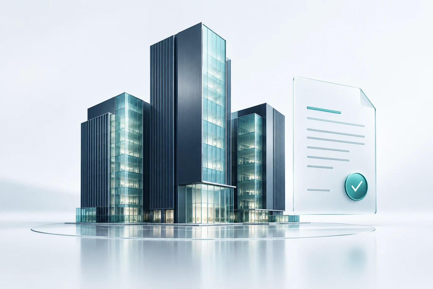 Custom architectural illustration of company formation